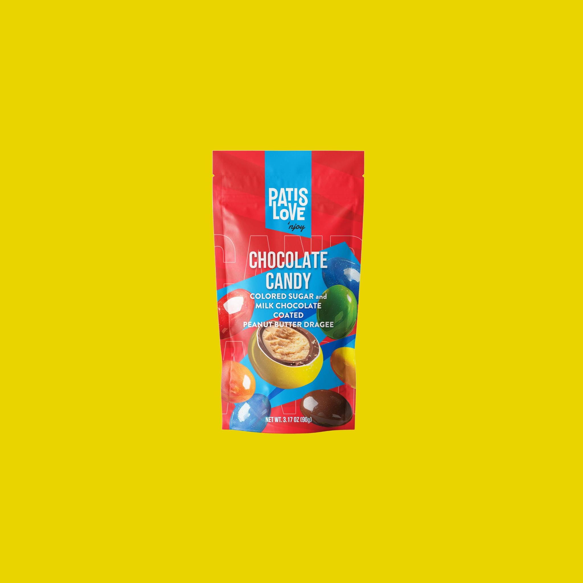 Colored Sugar and Milk Chocolate Coated Peanut Butter Dragee