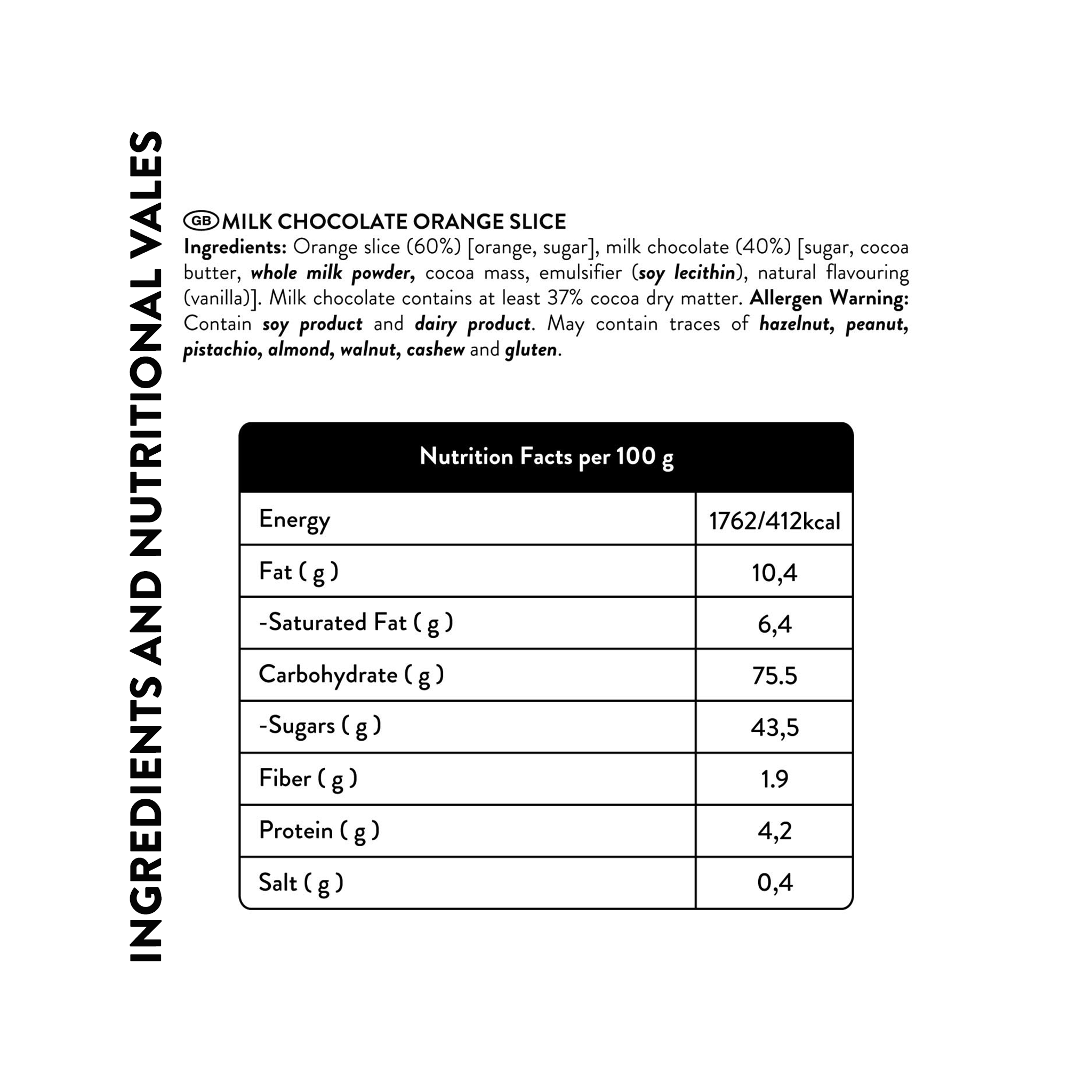 Glazed Half Covered Milk Chocolate Orange Slice