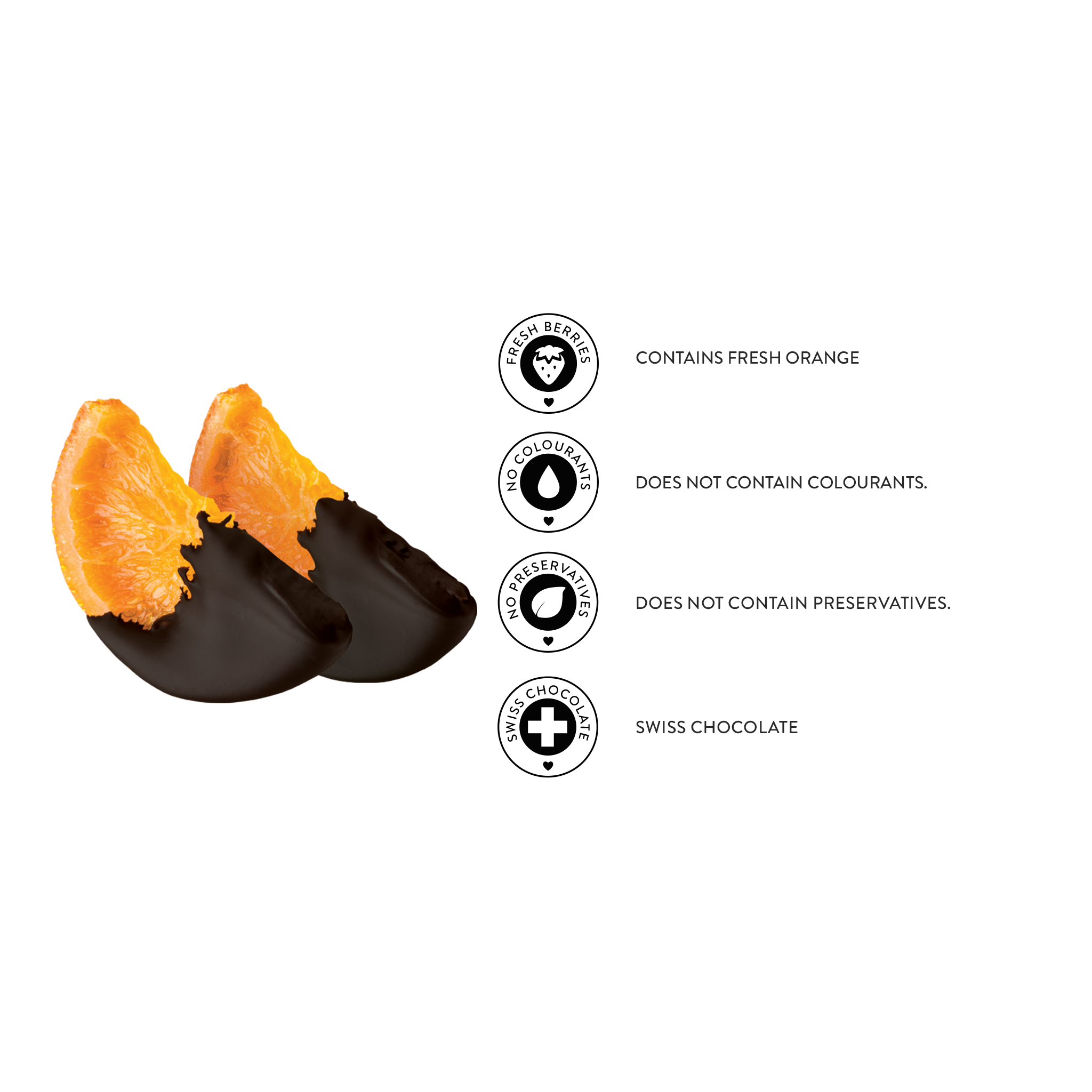 Glazed Half Covered Dark Chocolate Orange Slice