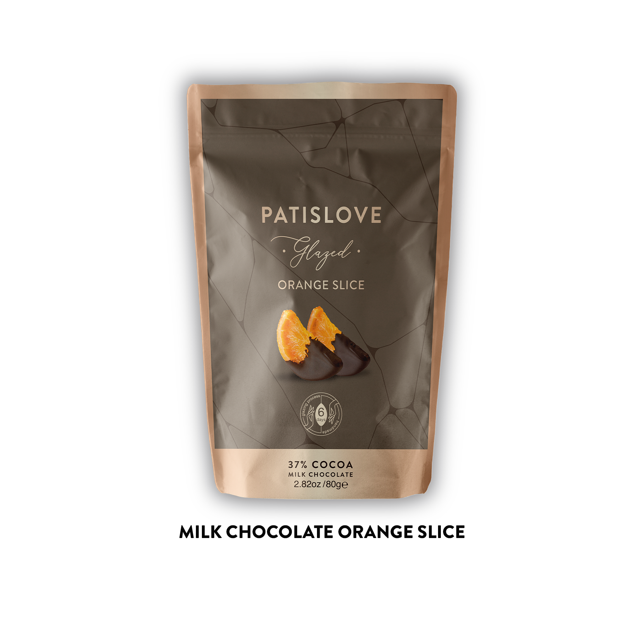 Glazed Half Covered Milk Chocolate Orange Slice