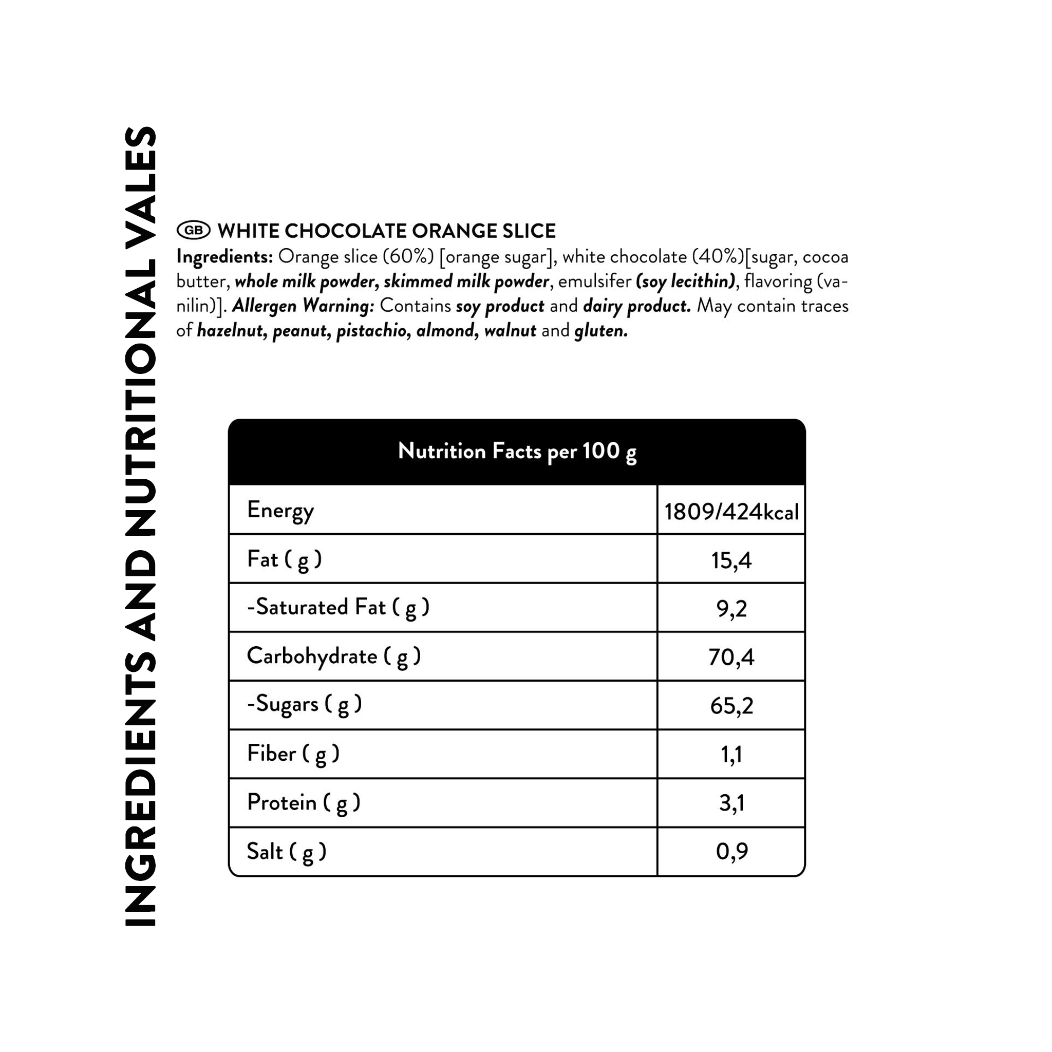 Glazed Half Covered White Chocolate Orange Slice