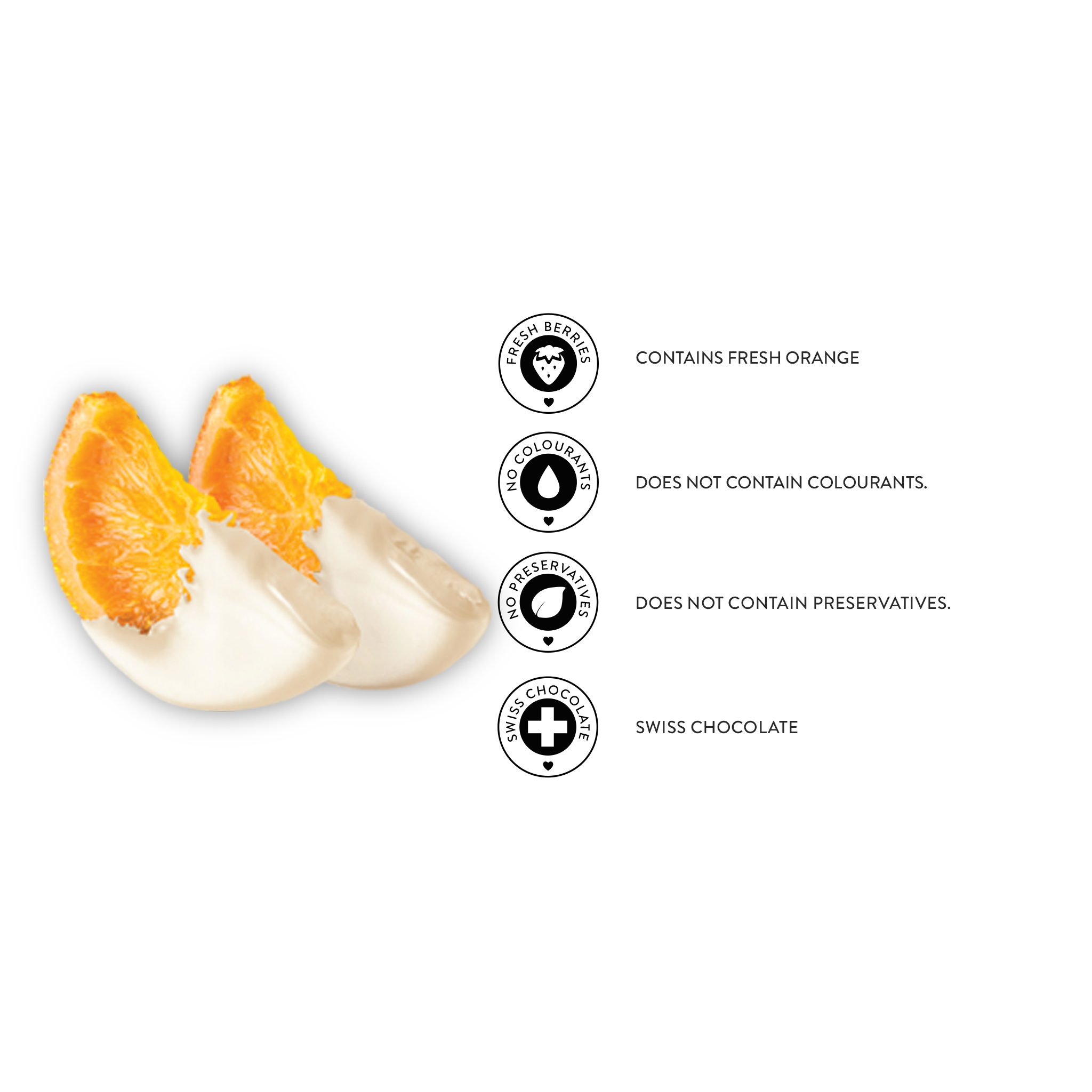 Glazed Half Covered White Chocolate Orange Slice