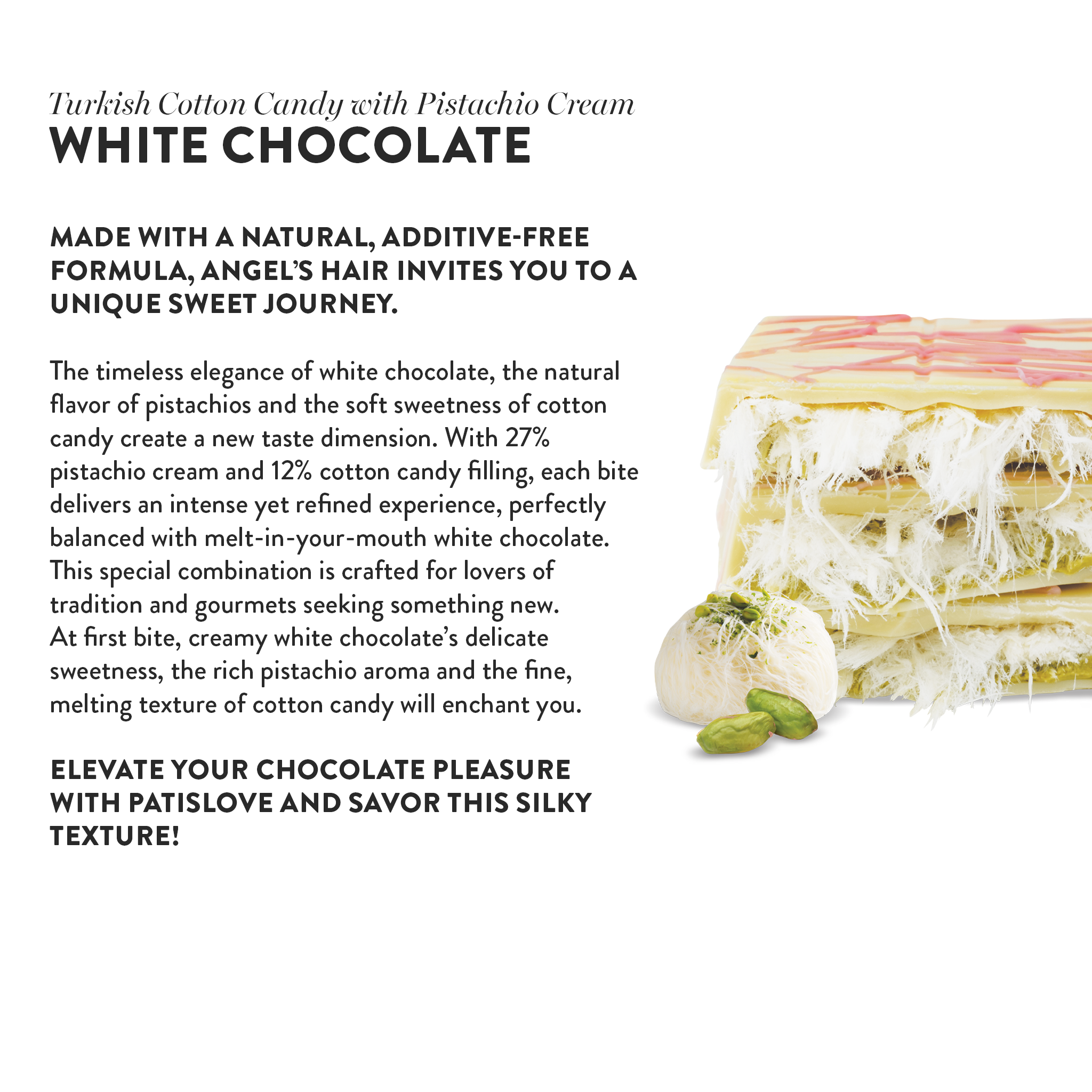 Angel’s Hair White Chocolate Turkish Cotton Candy Pistachio Cream, 90g