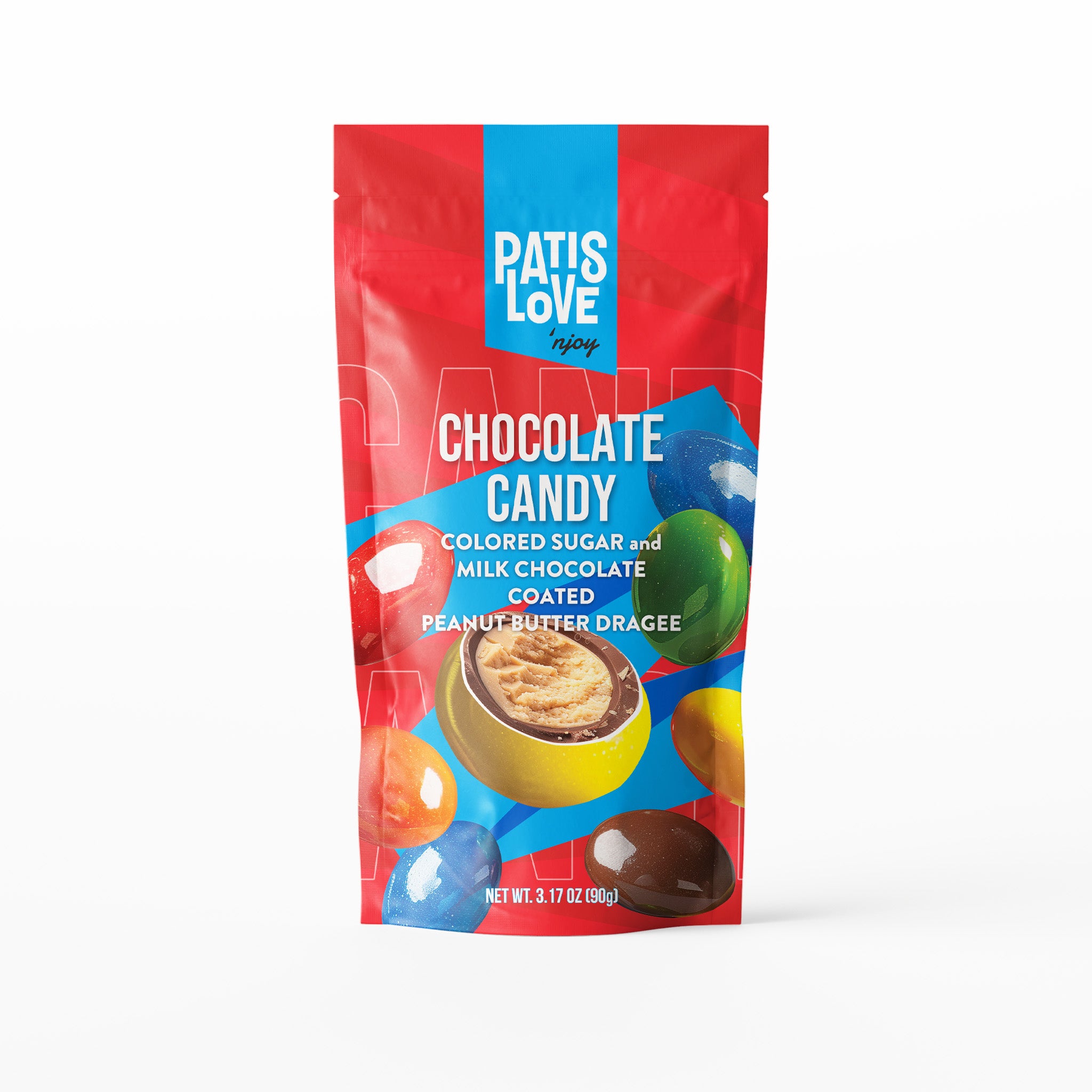 Colored Sugar and Milk Chocolate Coated Peanut Butter Dragee