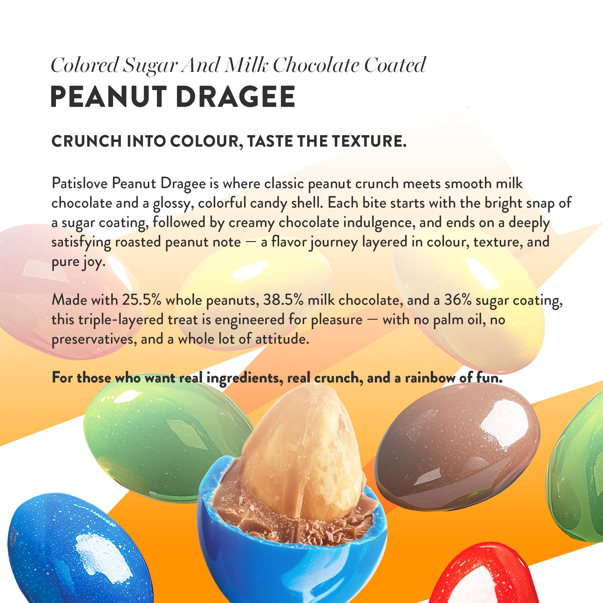 Patislove Peanut Dragee – Milk Chocolate & Sugar Coated
