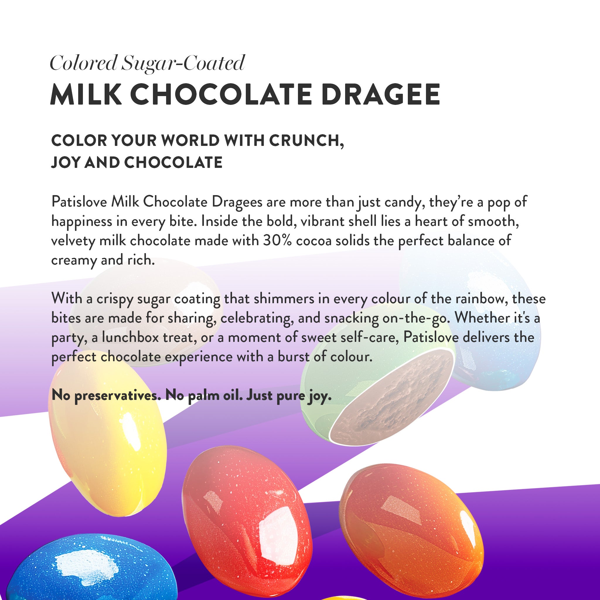 Patislove Colored Sugar-Coated Milk Chocolate Dragee