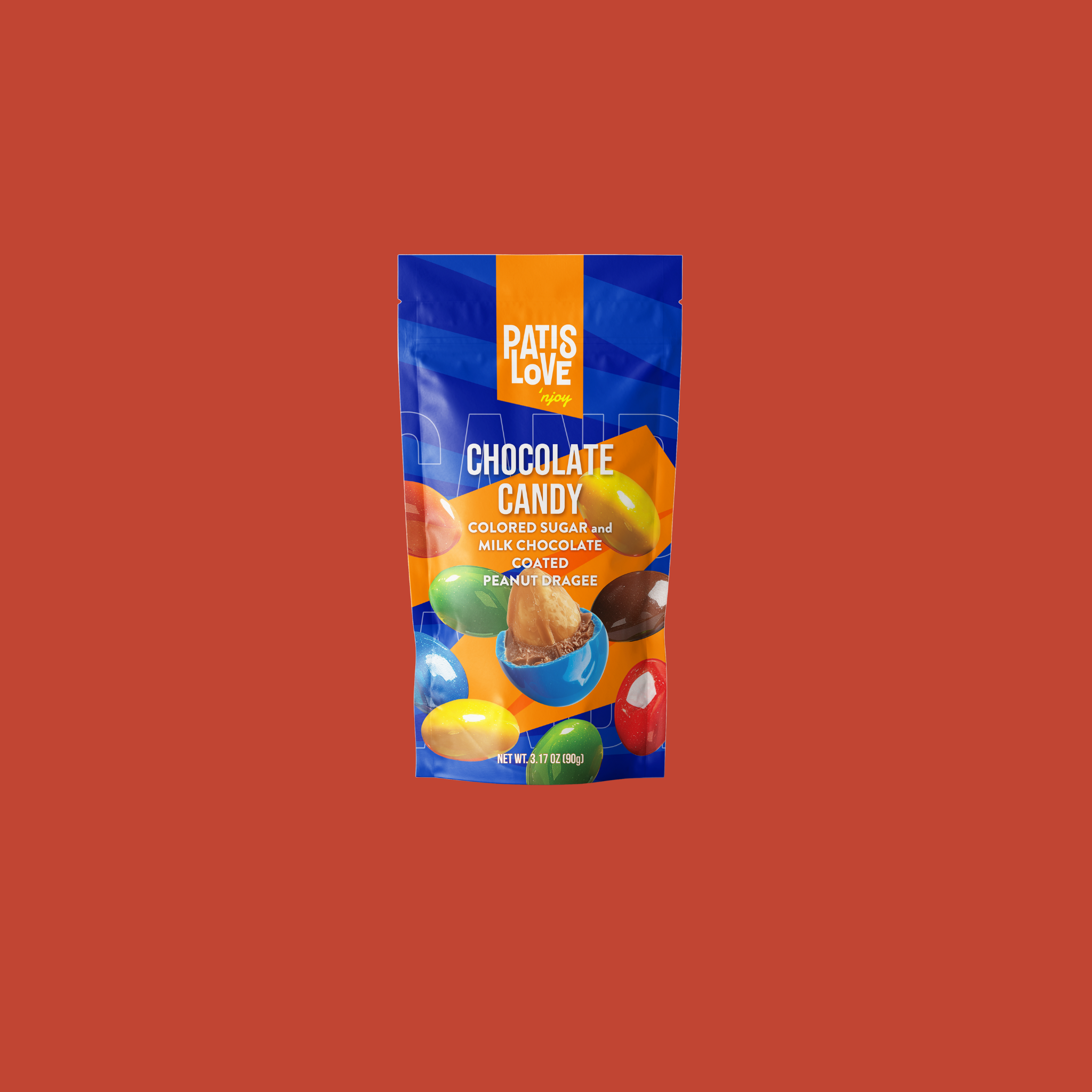 Colored Sugar and Milk Chocolate Coated Peanut Dragee
