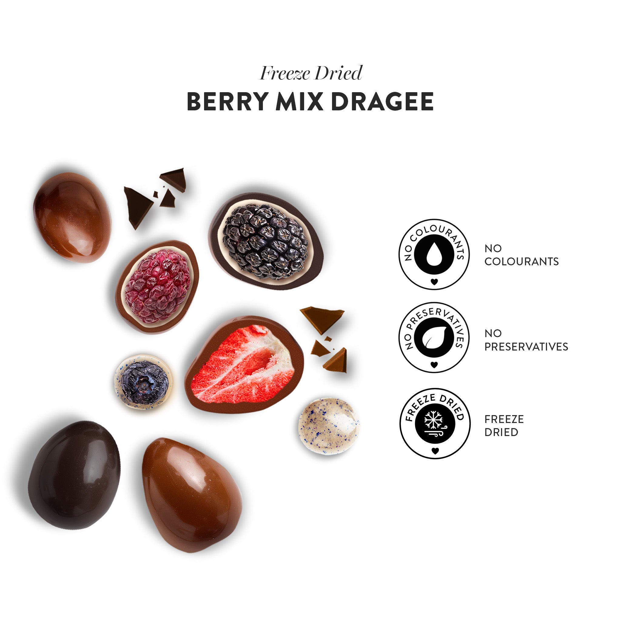 Berry Mix Chocolate Coated Freeze Dried Dragee