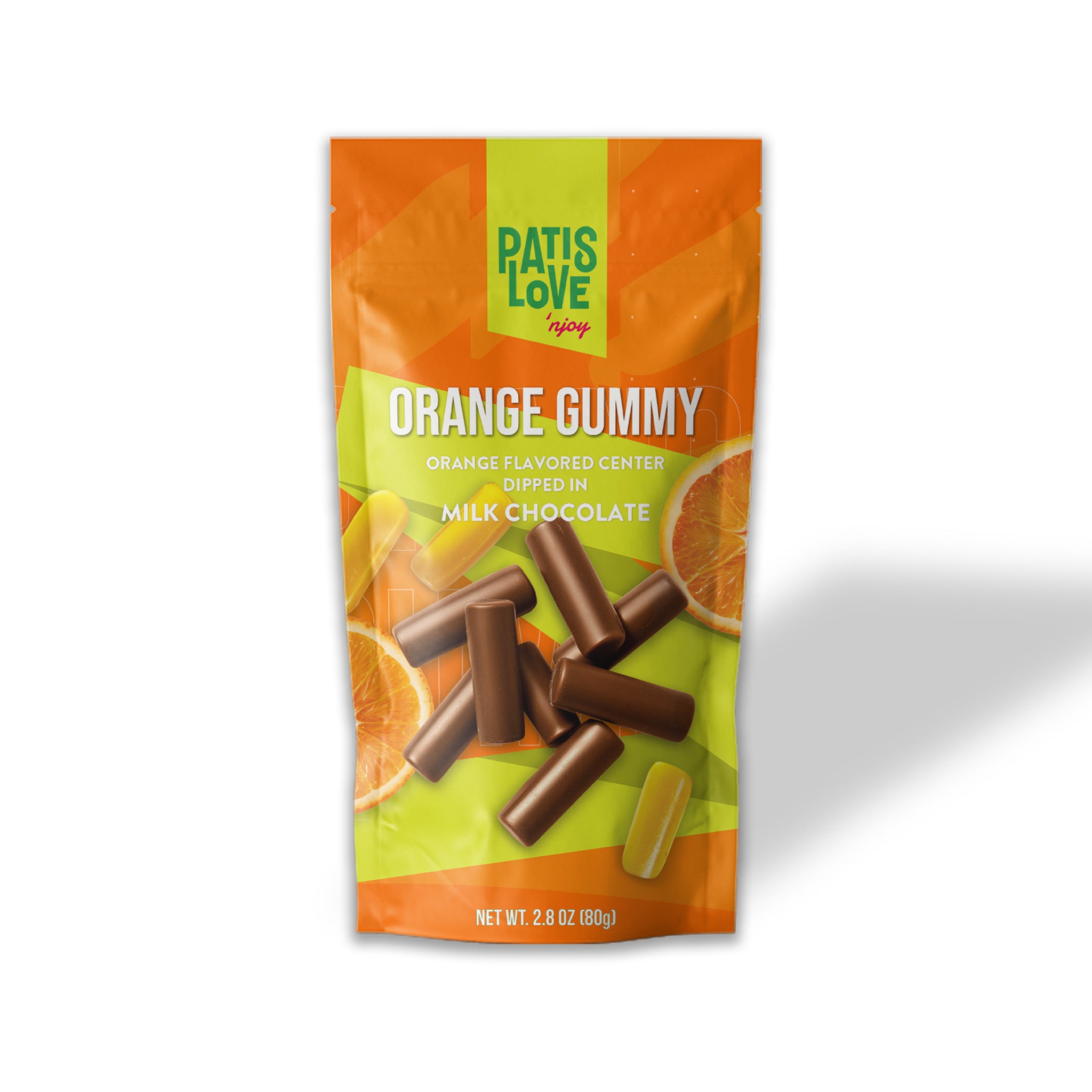 Patislove Orange Gummy – Milk Chocolate Covered