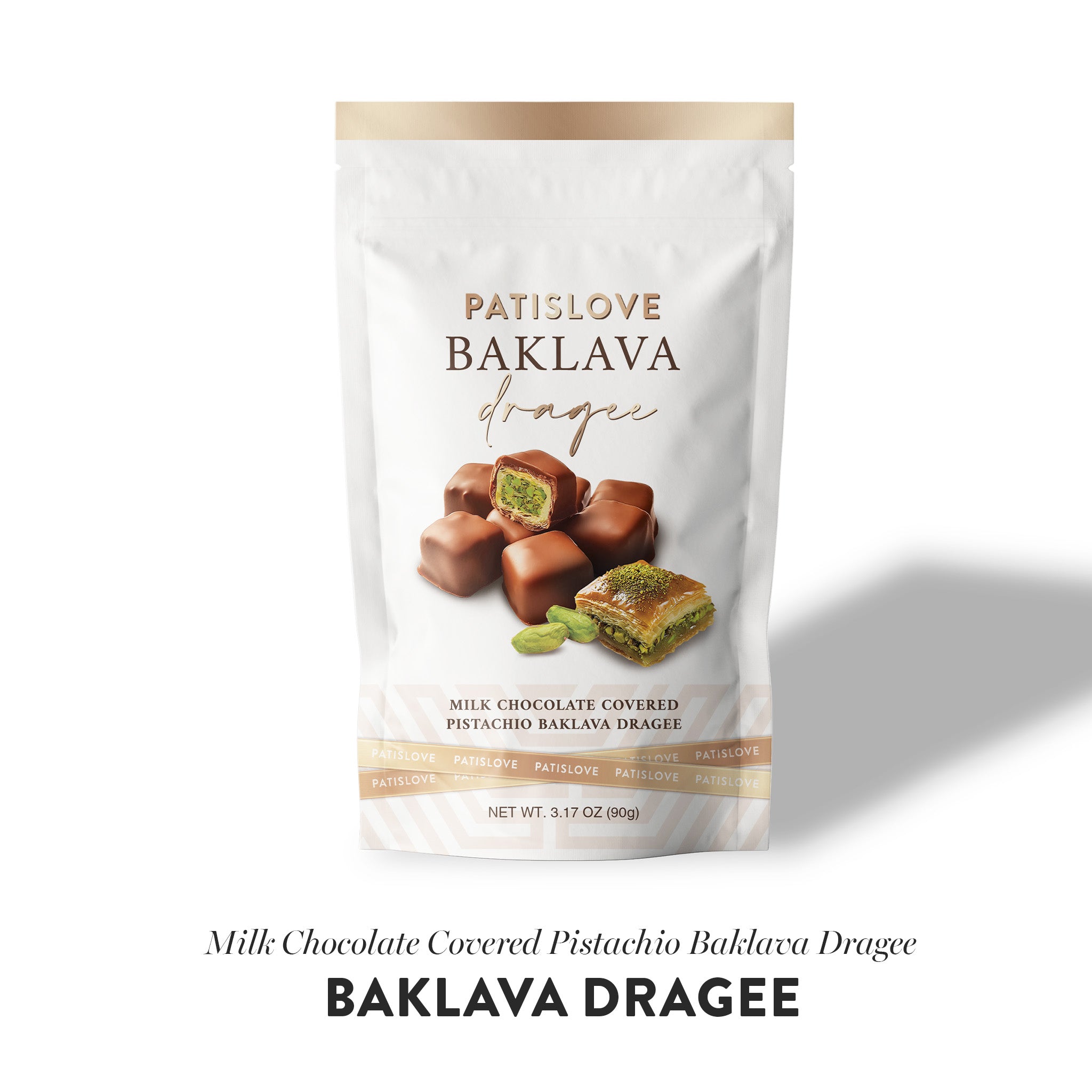 Baklava Dragee – Milk Chocolate Covered Pistachio Baklava Dragee