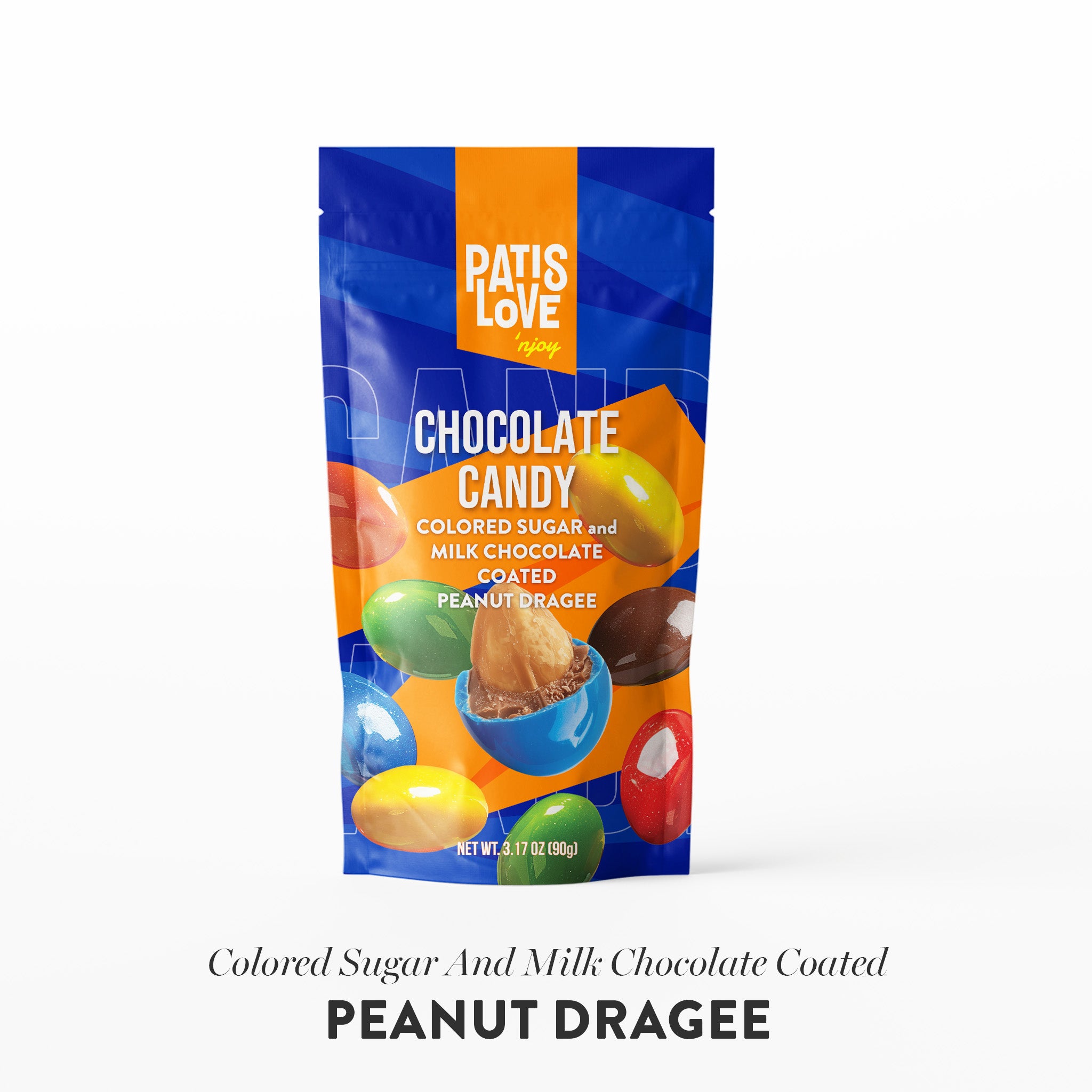Colored Sugar and Milk Chocolate Coated Peanut Dragee