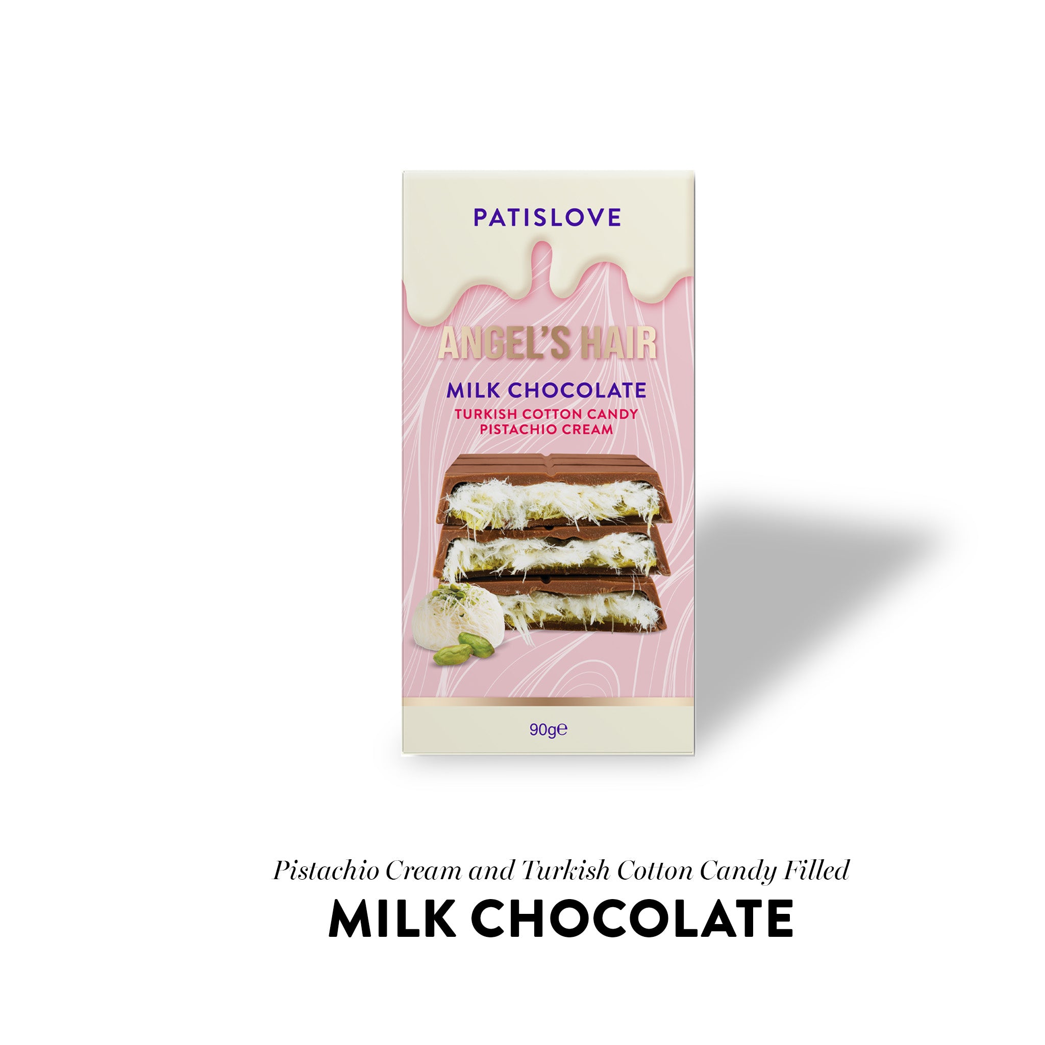 Angel’s Hair Milk Chocolate Turkish Cotton Candy Pistachio Cream, 90g